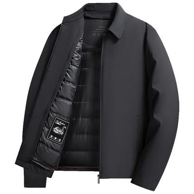 鸭鸭中长商务休闲鹅绒男士羽绒服