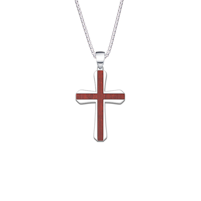 星宇纪项链男原创红木十字架项链