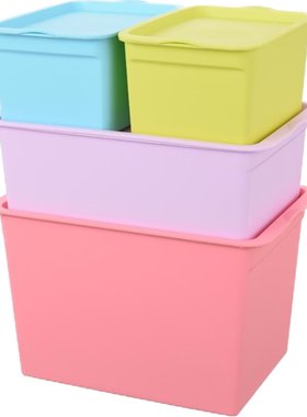 塑料收纳箱有盖整理筐化妆品盒子
