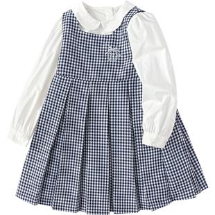 巴拉巴拉女童连衣裙套装春秋款童装宝宝小香风公主背带裙儿童裙子