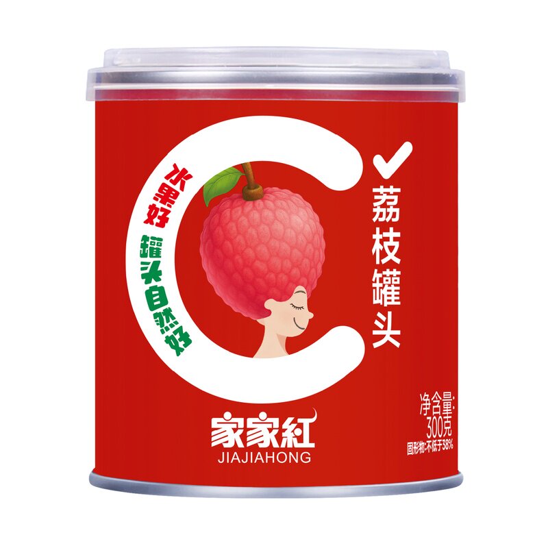 家家红荔枝罐头300g*6罐礼盒装新鲜水果罐头批发年货礼