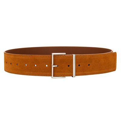 磨砂牛皮女士银色针扣方扣宽腰带