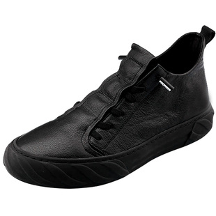 网红男鞋秋冬季潮鞋2025新款真皮乐福鞋男拉链板鞋豆豆休闲皮鞋男