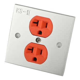 KS-II 美式86*86底盒盖板 家装发烧级墙插美标铝合金插座面板2位