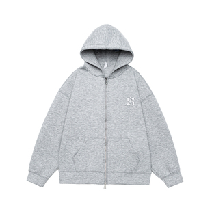 GOGOSOON外套男360g新款春秋卫衣连帽青少年刺绣拉链开衫美式Q