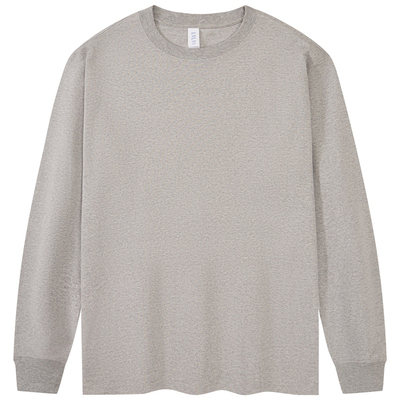 潮美式日系纯棉纯色打底长袖t恤