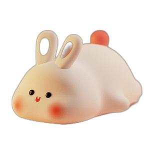 大脸兔氛围小夜灯柔光卧室床头拍拍伴睡眠高颜值台灯可爱生日礼物