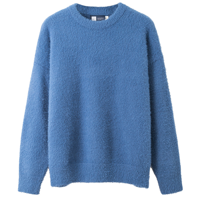 九六致加厚软糯貂绒圆领套头毛衣