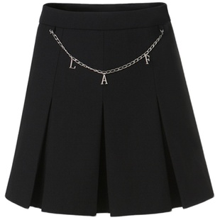 La Freedom 官方授权 设计感蝴蝶结绑带小西装字母链条多折半裙