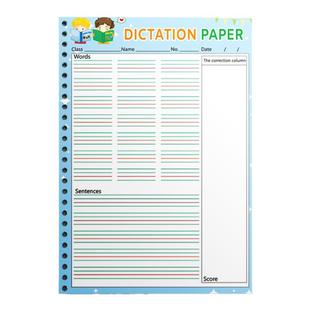 英语每日听写本b5活页可拆卸记忆英文单词速记默写本小学初中生四线三格抄写纸记背英汉互译拼写练习纸作业纸