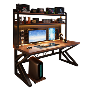 洞洞板书架置物架落地电竞房间收纳架电脑桌一体桌出租屋好物改造