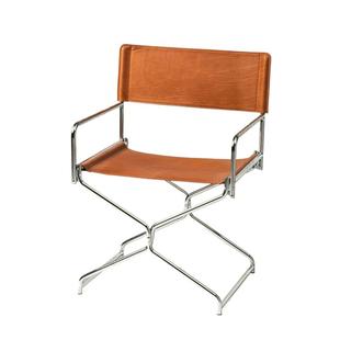 营造空间油蜡布极简金属餐椅小户型可折叠餐椅不占地方家用靠背椅