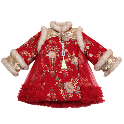 【活动价】女童加绒拜年服旗袍裙