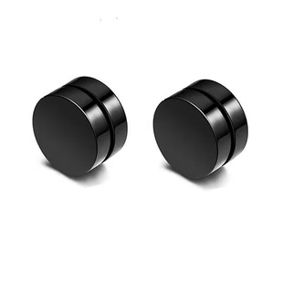 磁吸耳夹耳钉无耳洞男士耳环黑色圆形磁铁吸铁石甩不掉街舞配饰女