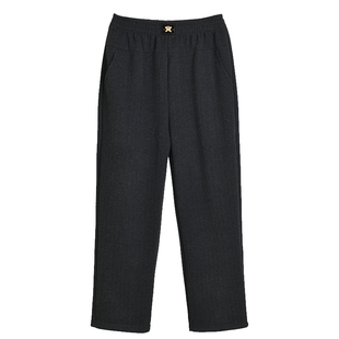 洋气老太太裤子秋冬款老年女裤大码奶奶保暖裤毛呢妈妈加绒裤70岁