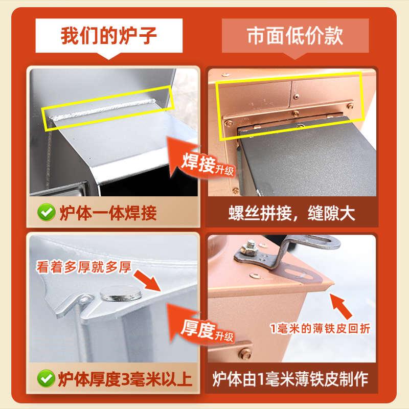 柴火取暖炉子冬天室内烤火炉农村柴火炉家用采暖炉气化炉柴煤两用