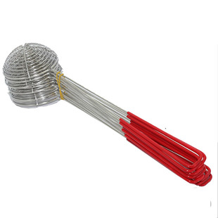 优质漏勺珍珠不锈钢奶茶店过滤网勺小号迷你火锅红柄厨房加深捞厘