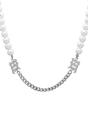CAIMOU珍珠字母女锁骨链