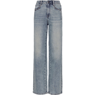 ONLY金属铆钉高腰直筒长裤牛仔裤