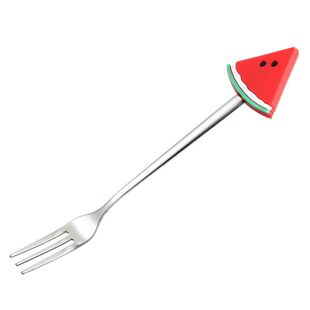 不锈钢水果叉食品级家用创意简约可爱小叉子轻奢蛋糕甜品叉水果签