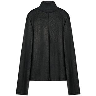 COCOBELLA奢感黑金细针坑条针织衫女内搭高领打底衫长袖T恤TS0029