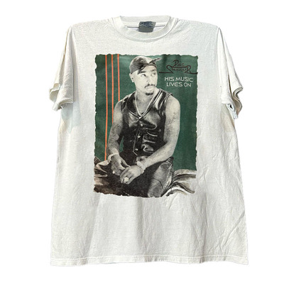 2Pac嘻哈人物肖像插画短袖