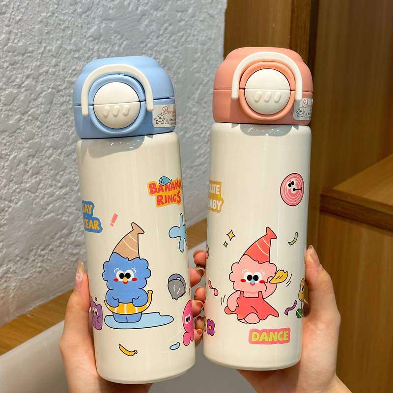 儿童保温杯女生2025新款高颜值吸管幼儿园小学生上学专用壶水杯子