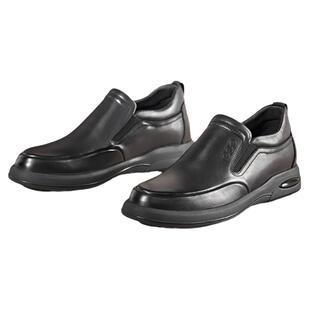 高哥增高休闲鞋春季新款商务男鞋黑色运动皮鞋内增高一脚蹬懒人鞋