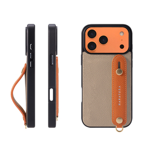 HANATORA花虎适用苹果17/16/15promax手机壳新款支架腕带可挂绳真皮14/13全包防摔手机套高级感高端男女款Air