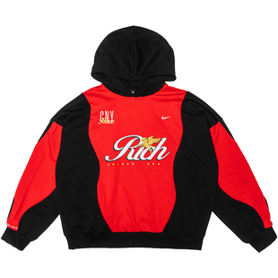 NIKE/耐克 Remake CNY马年主题拼接连帽卫衣 黑红 男 ENCOMPASS