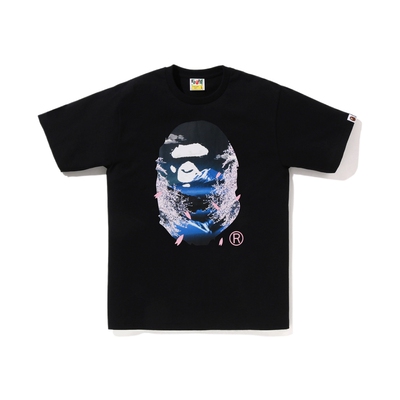 BAPE男装25年春夏猿人日式富士山景象樱花印花短袖T恤X01510O