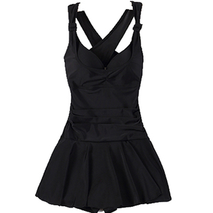 性感红色游泳衣女2023年新款爆款遮肚小胸聚拢带钢圈钢托保守泳装