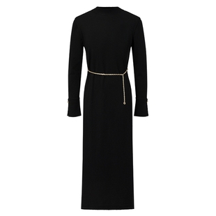 FF仿佛冬季新款高知风羊毛针织连衣裙气质通勤收腰显瘦修身