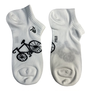 POLO袜子男夏季超薄低帮浅口短袜无骨小众自行车图案透气船袜9659