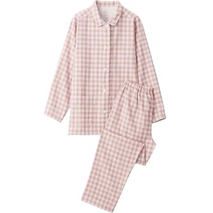 原单品质纯棉睡衣双层纱棉春秋初夏男女款无侧缝薄款套装家居服