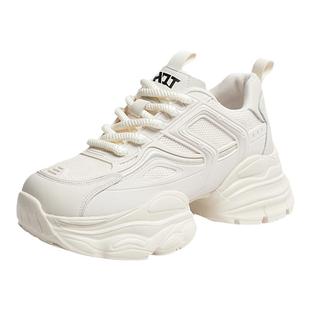 红蜻蜓厚底老爹鞋女秋冬百搭女鞋小个子增高加绒保暖休闲运动鞋子