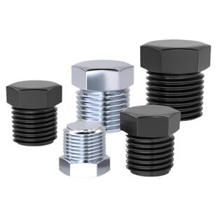 黑色镀锌外六角堵头英制ZG PT R RC美制NPT管堵六角油塞闷头螺塞