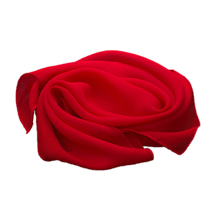 舞蹈九儿考级丝巾小方巾跳舞红色小火苗纱巾表演道具扭秧歌手绢花