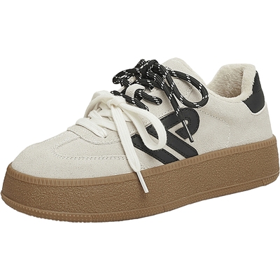 TATA他她糖心红色厚底德训鞋复古休闲板鞋女鞋加绒鞋子GLD02AM5