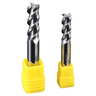 55度钨钢铝用铣刀三刃高光加长U槽平刀12/16/20mm/200/250/300L