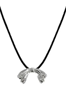 EVESENSE缎带蝴蝶结黑绳项链