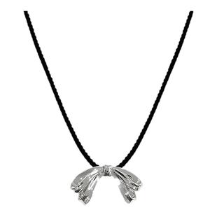 EVESENSE原创缎带蝴蝶结黑绳项链时髦高级可调节抽绳小众毛衣链女