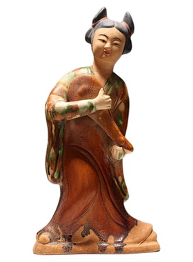 仕女胖妞乐俑陶瓷摆件人物雕塑