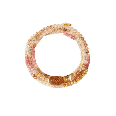 天然黑金超七手链女款多圈叠戴