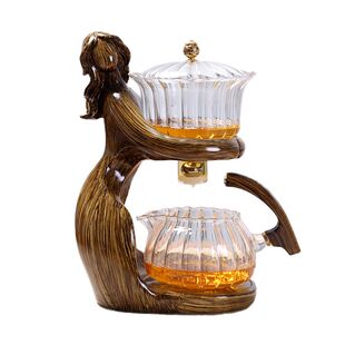 仕女自动茶具家用防烫懒人泡茶壶高档磁吸泡茶神器耐热玻璃冲茶器