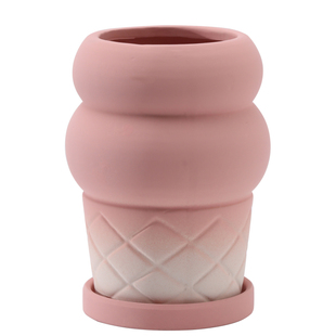 渐变色几何不规则素烧陶瓷花盆自吸水透气陶土陶盆多肉绿植蝴蝶兰