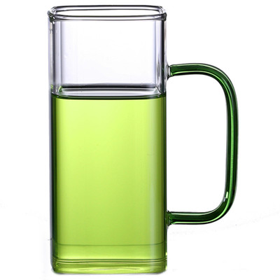 北欧玻璃吸管方杯耐热家用水杯