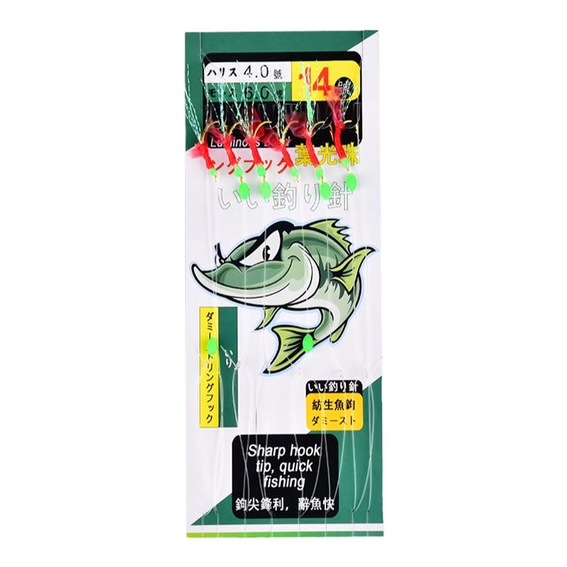 串钩钓组红皮虾皮鱼钩翘嘴仿生串钩线组假饵抛竿套装亮片白条钩
