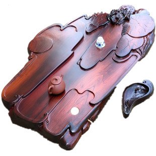 海南黄花梨红木整块实木干泡台原木大号家用大红酸枝茶盘金丝楠木