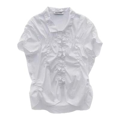 low classic LOOKNOW26春季新品多色褶皱短袖衬衫